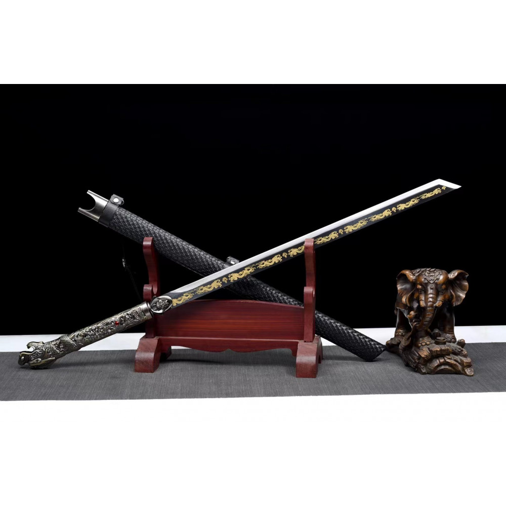 超レア！37cm Black Dial Sword Needle パラゴトロン Hand Forged Double Sided Hammered Shimen-Shihou Black