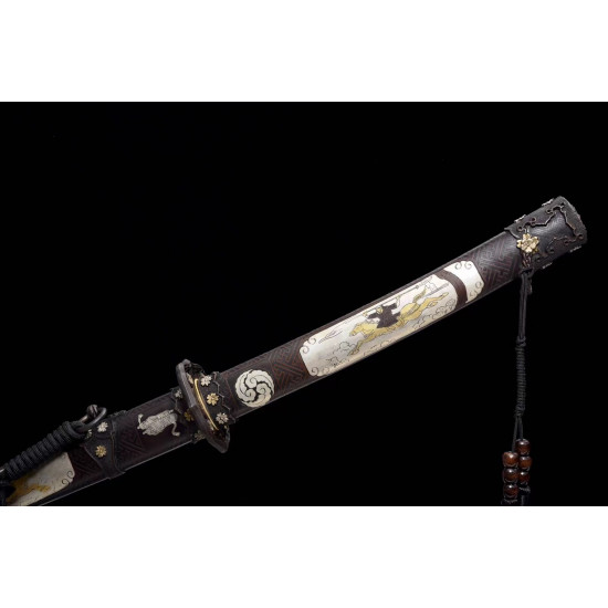 Longquan hand forged samurai sword / steelmaking fire blade /works of art /sharp/卫府将军太刀 BT 05