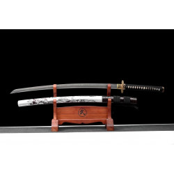 LONGQUAN HAND FORGED JAPANESE KATANA SWORD / T10 STEEL BURNING BLADE/sharp/ 赤发鬼/ BT 06