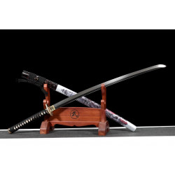 LONGQUAN HAND FORGED JAPANESE KATANA SWORD / T10 STEEL BURNING BLADE /  works of art / 八面灵龙/ BT 08