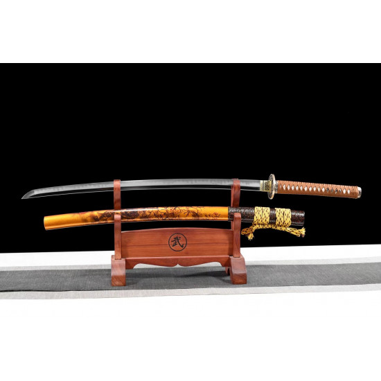 LONGQUAN HAND FORGED JAPANESE KATANA SWORD / T10 STEEL BURNING BLADE / works of art/ 魅语/ BT 09