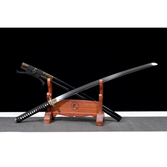 LONGQUAN HAND FORGED JAPANESE KATANA SWORD / T10 STEEL BURNING BLADE / works of art / 蛮龙/ BT 10