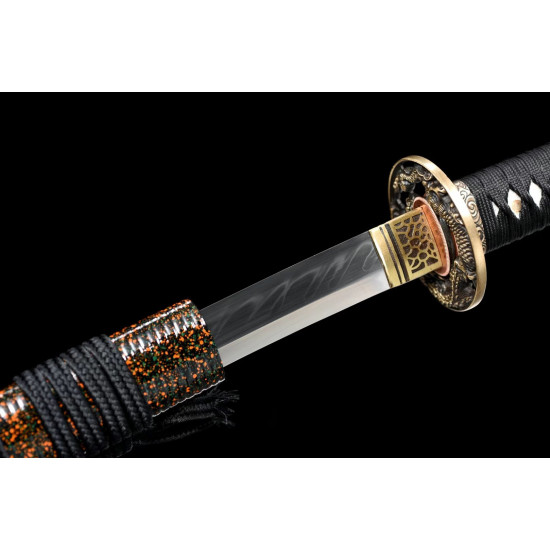 LONGQUAN HAND FORGED JAPANESE KATANA SWORD / T10 STEEL BURNING BLADE / works of art / 蛮龙/ BT 10