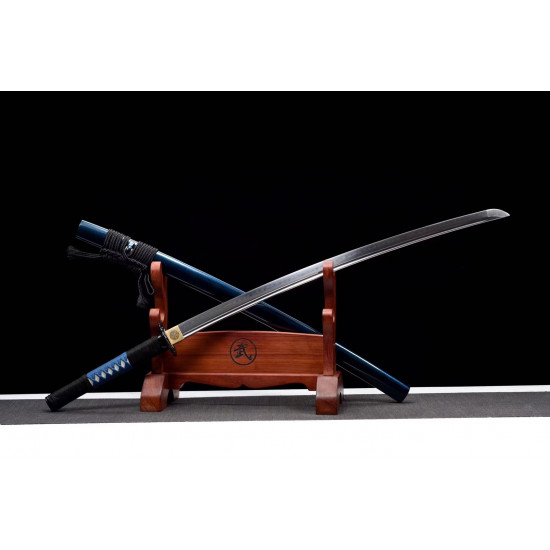 Katana tranchant Practical, acier forgé 76 cm, four. laqué noir - BudoStore